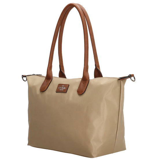 Schultertasche 42x25cm in Sand aus Nylon - leder-accessoires.com