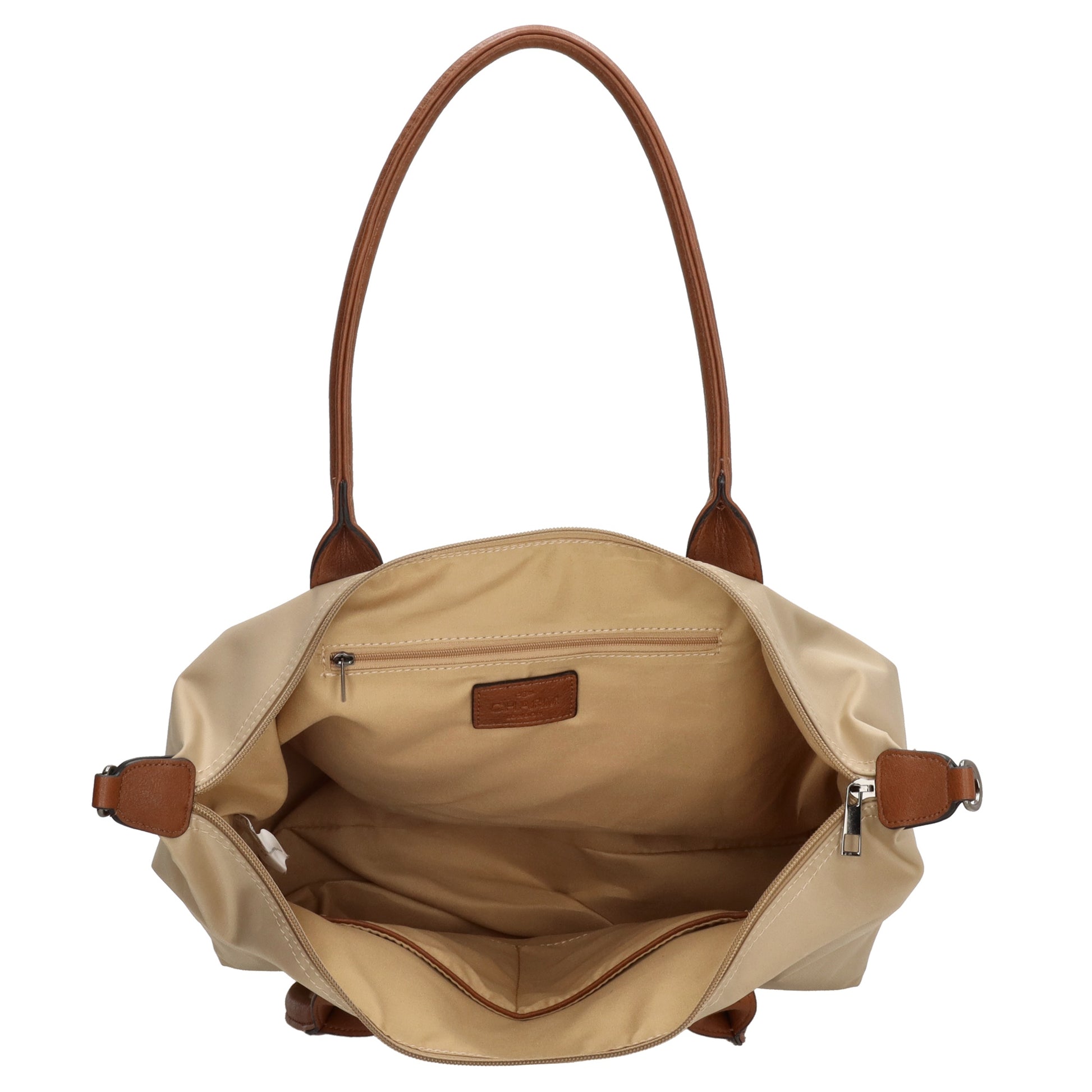 Schultertasche 42x25cm in Sand aus Nylon - leder-accessoires.com
