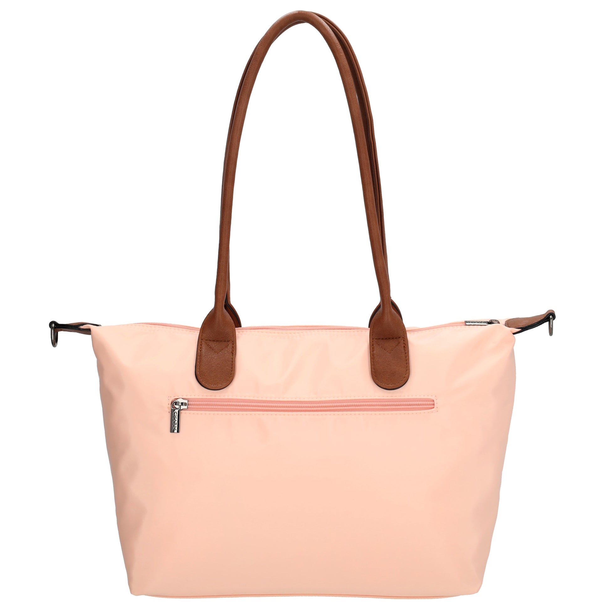 Schultertasche 42x25cm in Hellrosa|Nude aus Nylon - leder-accessoires.com