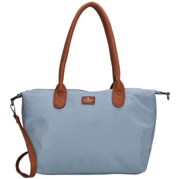 Schultertasche 42x25cm in Stahlblau aus Nylon - leder-accessoires.com