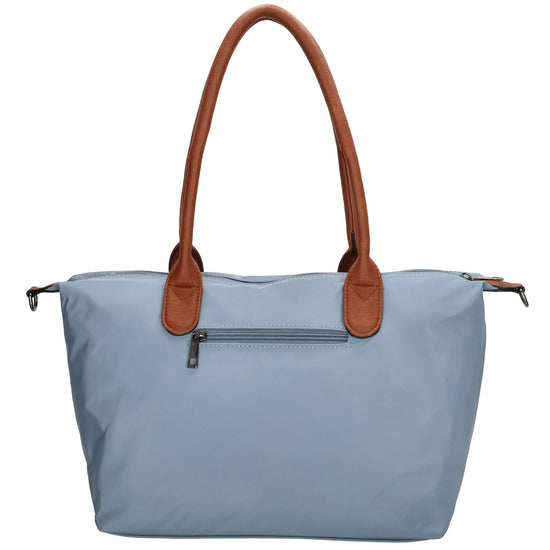 Schultertasche 42x25cm in Stahlblau aus Nylon - leder-accessoires.com
