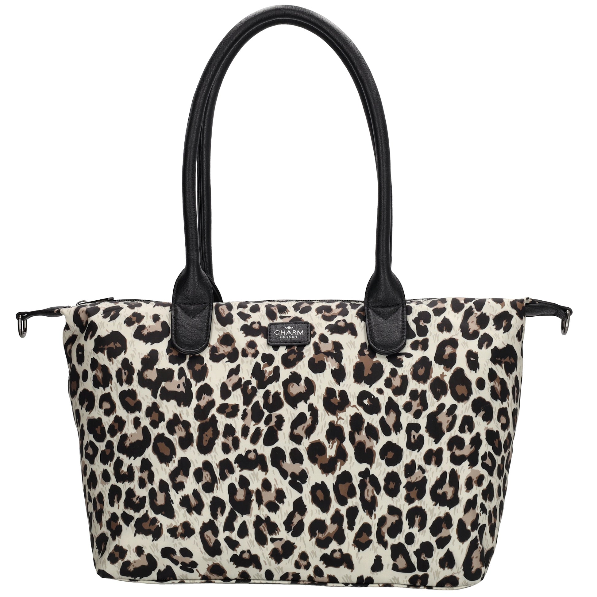 Schultertasche 42x25cm in Leo|Beige aus Nylon - leder-accessoires.com