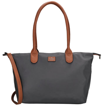 Schultertasche 42x25cm in Dunkelgrau aus Nylon - leder-accessoires.com