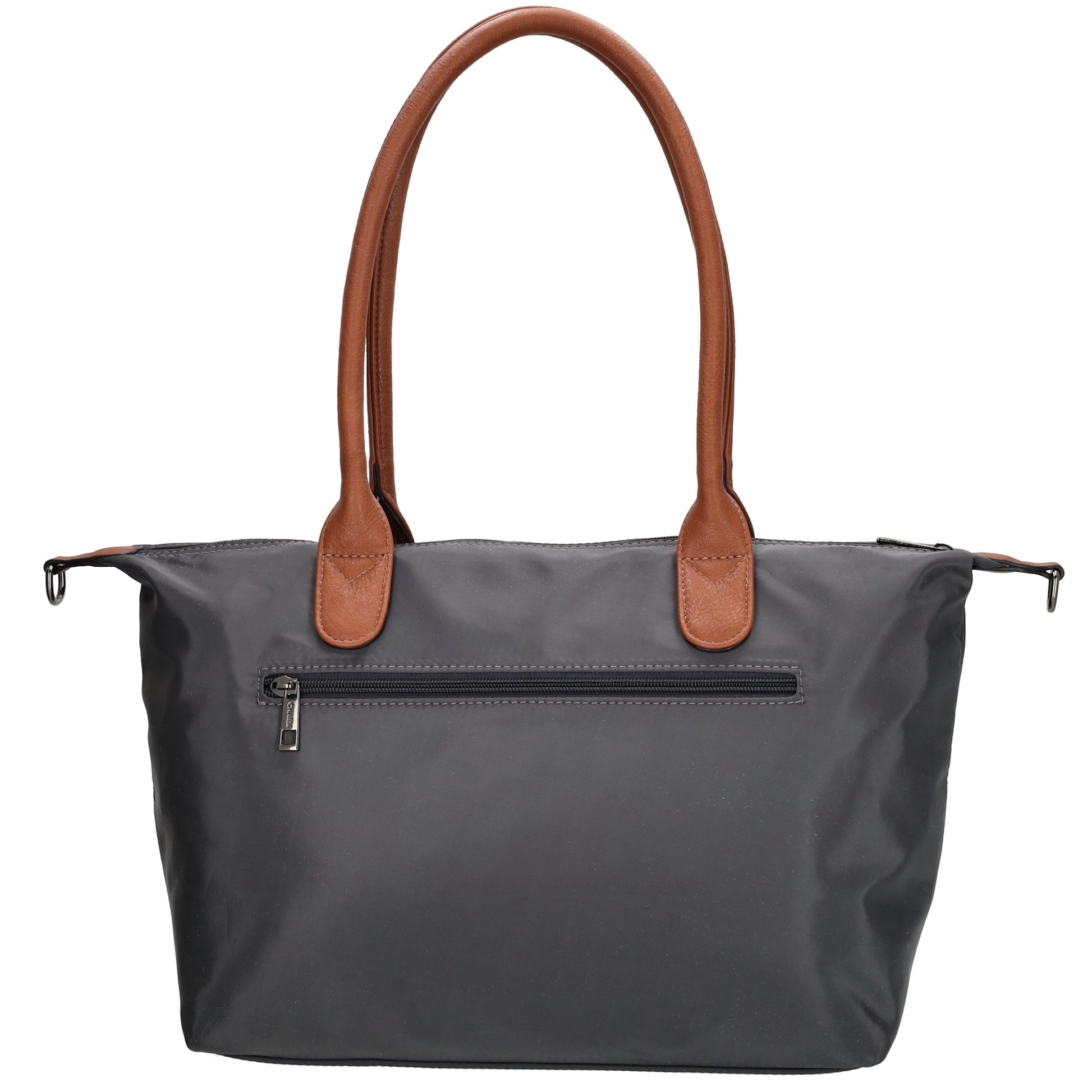 Schultertasche 42x25cm in Dunkelgrau aus Nylon - leder-accessoires.com