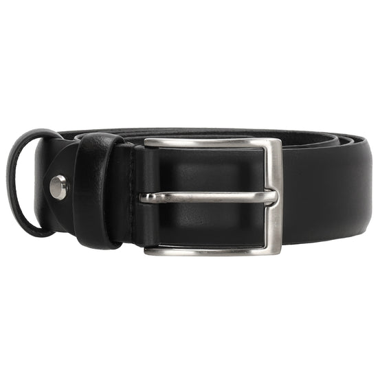 Schwarzer Ledergürtel Herren 3,5 cm Businessgürtel