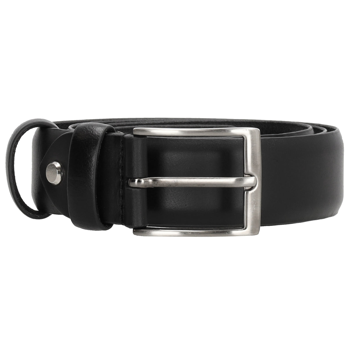 Schwarzer Ledergürtel Herren 3,5 cm Businessgürtel
