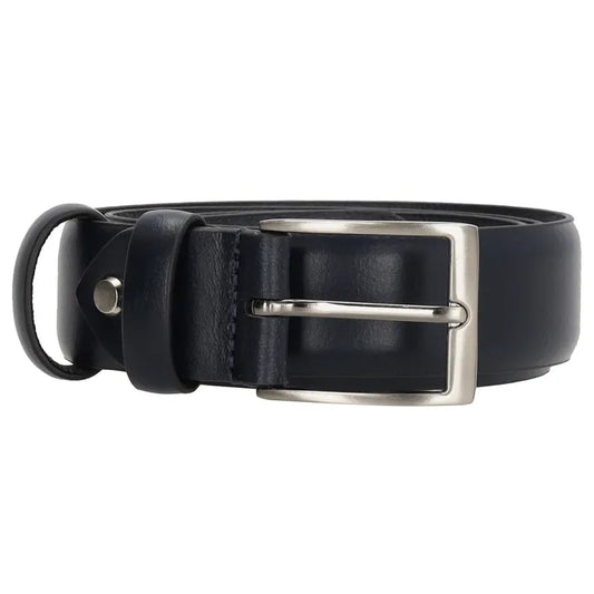 Dunkelblauer Leder Anzugsgürtel 3,5cm Breit elegant - leder-accessoires.com