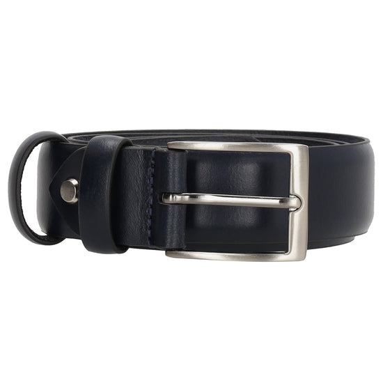 Dunkelblauer Anzugsgürtel Herren aus Leder 3,5 cm