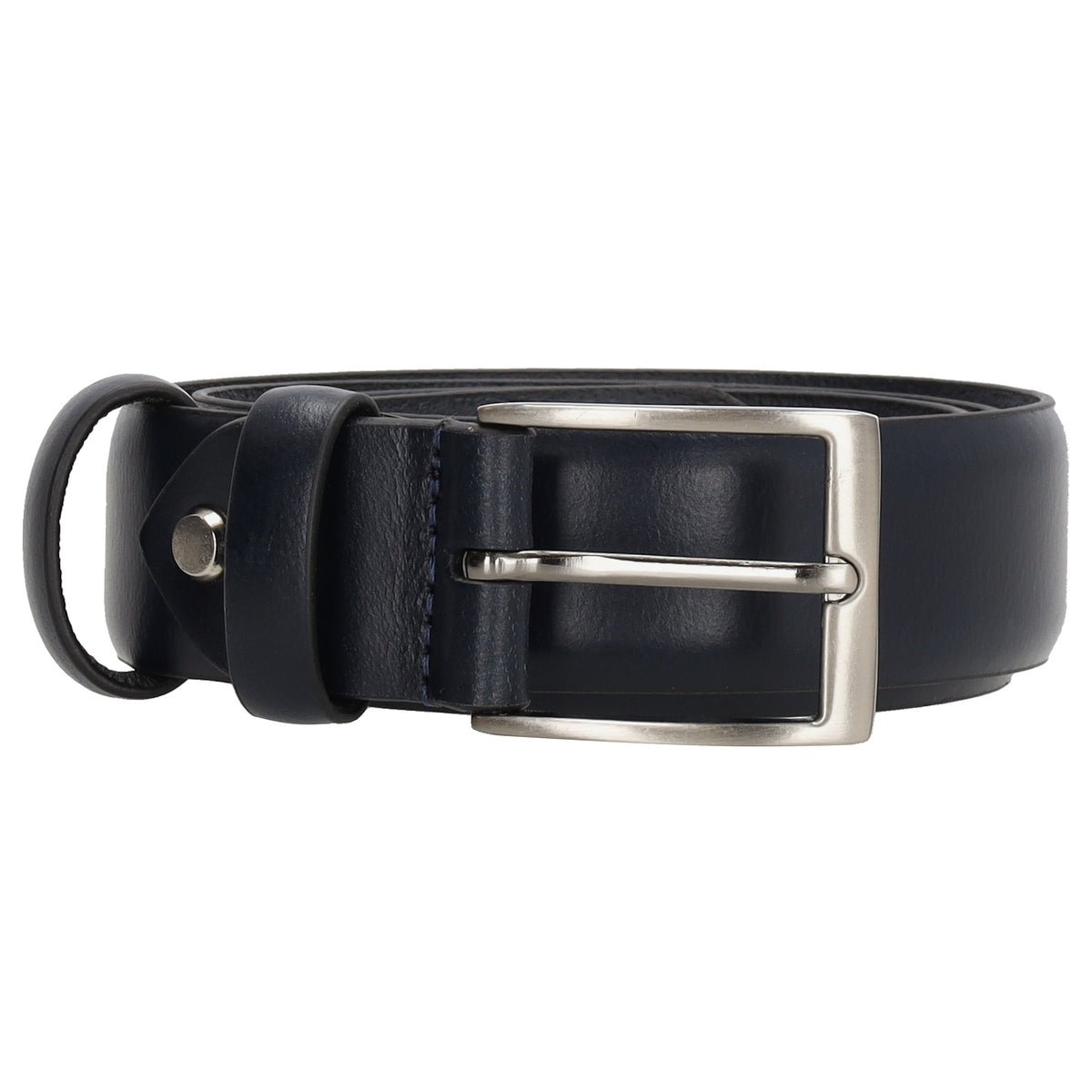 Dunkelblauer Anzugsgürtel Herren aus Leder 3,5 cm