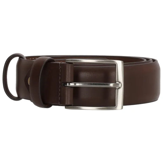 Brauner Leder Anzugsgürtel 3,5cm Breit Business - leder-accessoires.com