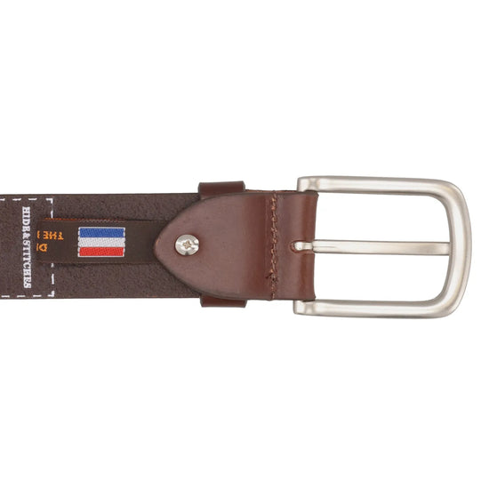 Brauner Leder Jeansgürtel 4cm Breite mit Silberschließe - leder-accessoires.com