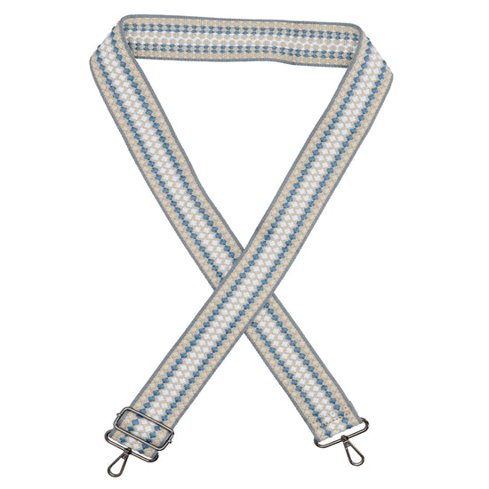 Taschenriemen|Wechselriemen 140cm in Blau|Beige|Weiß im Rautenmuster - leder-accessoires.com