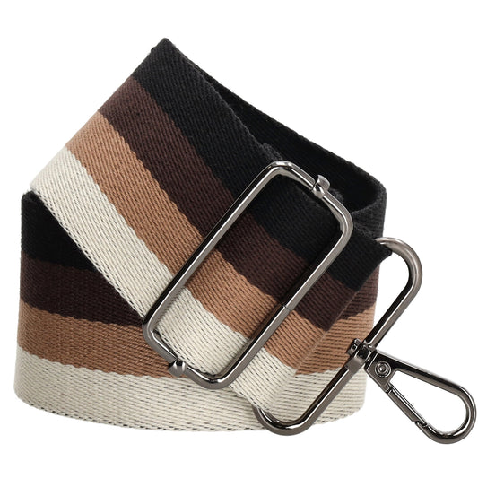 Taschenriemen|Wechselriemen 140cm in Braun|Beige|Schwarz gestreift - leder-accessoires.com