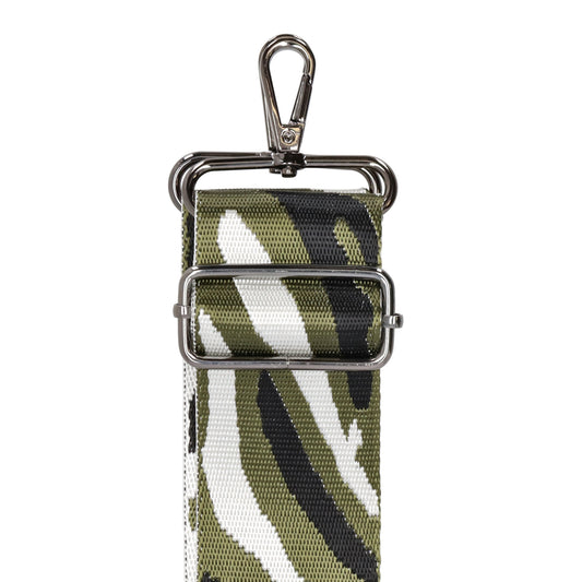 Taschenriemen|Wechselriemen 140cm in Grün|Schwarz|Weiß im Zebra-Muster - leder-accessoires.com