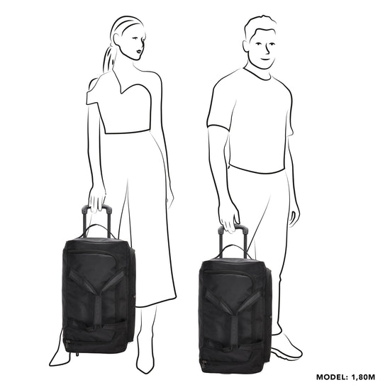 Trolleyreisetasche 55x 29cm in Schwarz - leder-accessoires.com