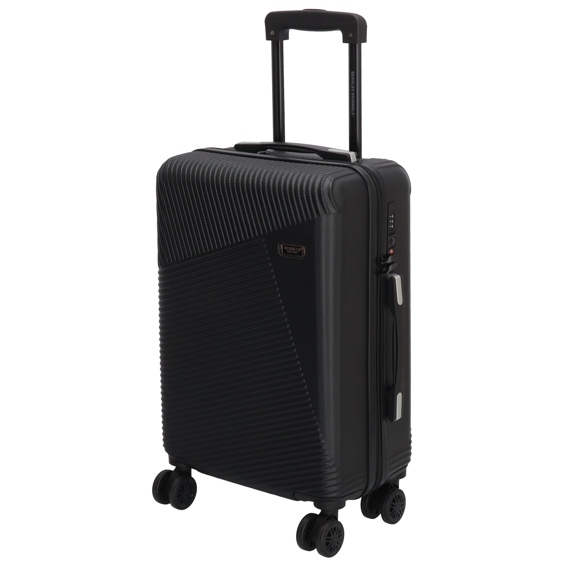 Reisetrolley|Bordgepäck 4-Rad 55cm in Schwarz aus ABS - leder-accessoires.com