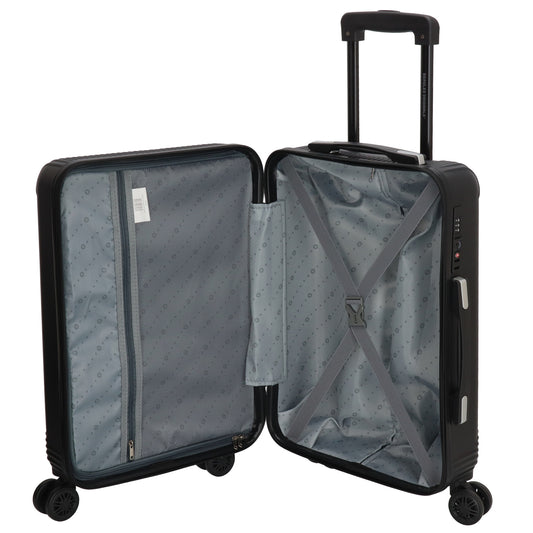 Reisetrolley|Bordgepäck 4-Rad 55cm in Schwarz aus ABS - leder-accessoires.com