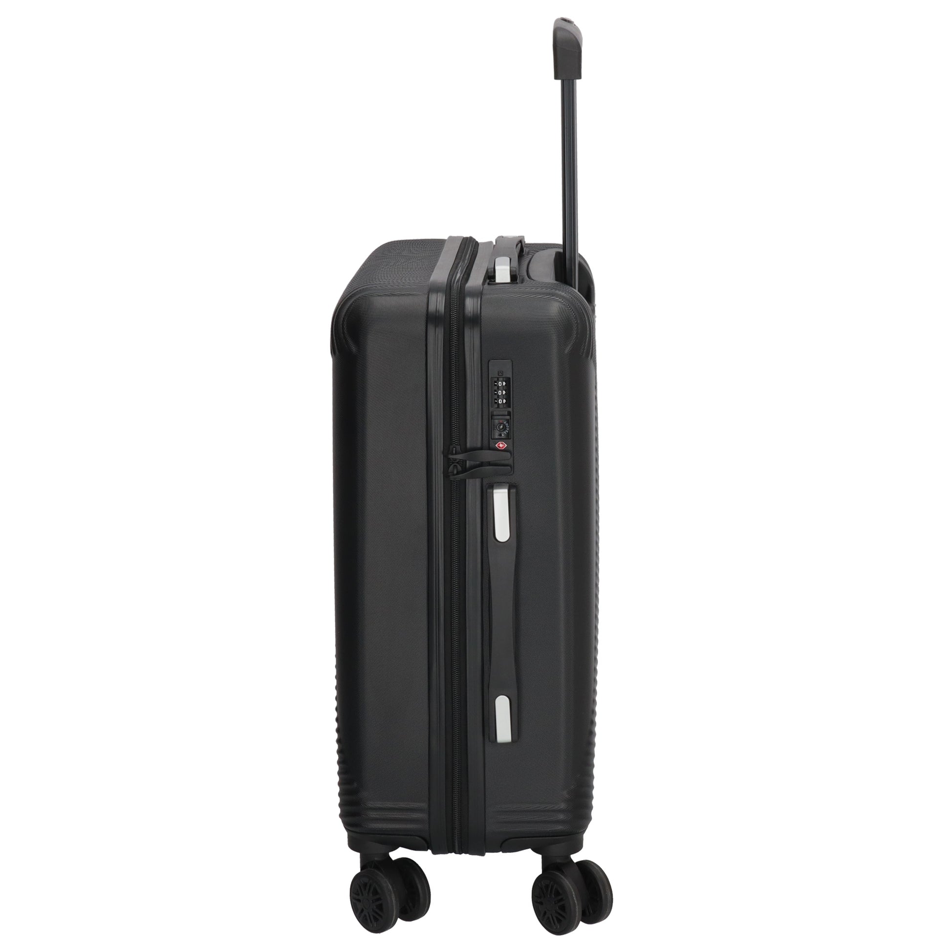 Reisetrolley|Bordgepäck 4-Rad 55cm in Schwarz aus ABS - leder-accessoires.com