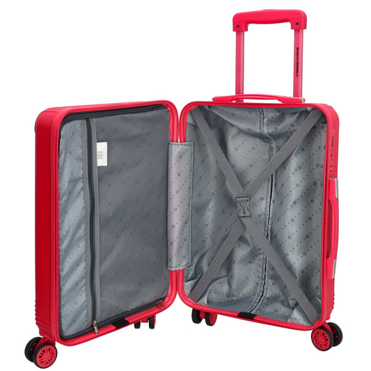 Reisetrolley|Bordgepäck 4-Rad 55cm in Pink aus ABS - leder-accessoires.com