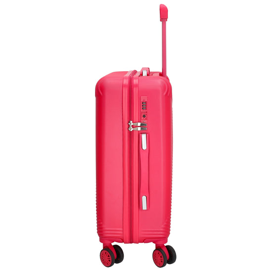Reisetrolley|Bordgepäck 4-Rad 55cm in Pink aus ABS - leder-accessoires.com