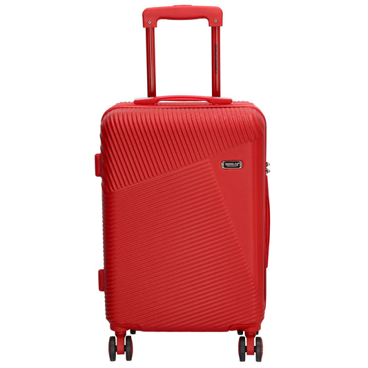 Reisetrolley|Bordgepäck 4-Rad 55cm in Rot aus ABS