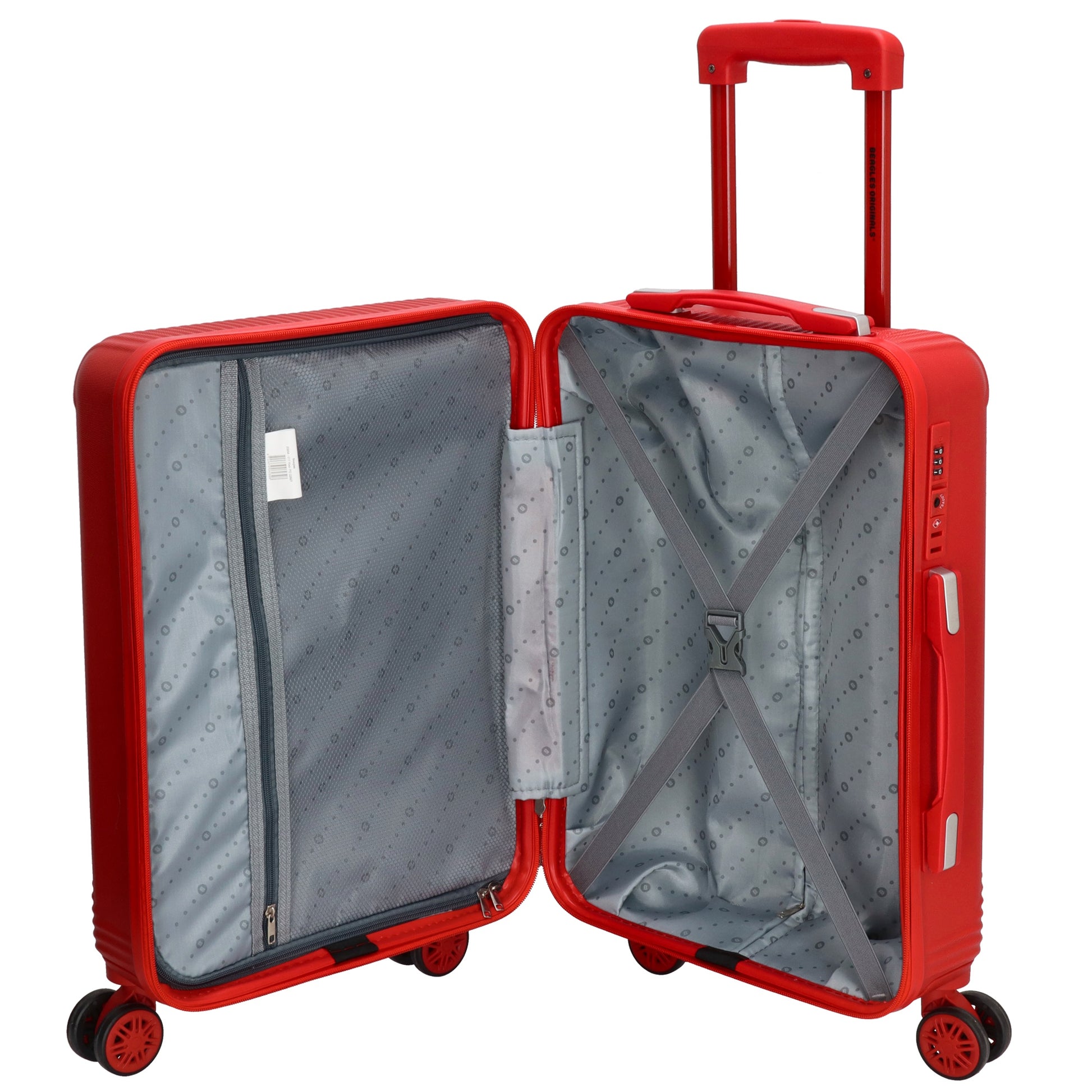 Reisetrolley|Bordgepäck 4-Rad 55cm in Rot aus ABS - leder-accessoires.com