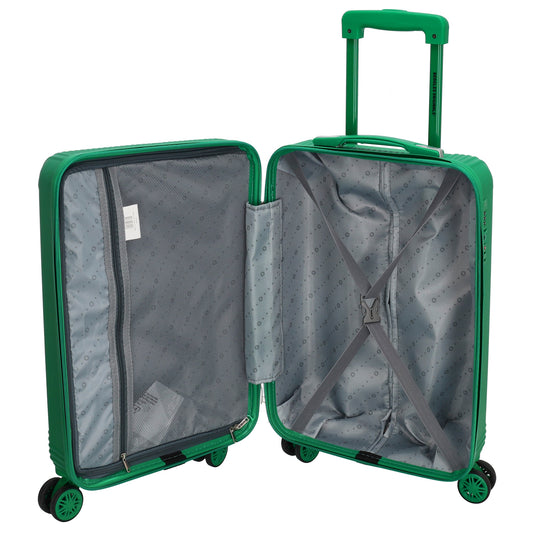Reisetrolley|Bordgepäck 4-Rad 55cm in Grün aus ABS - leder-accessoires.com