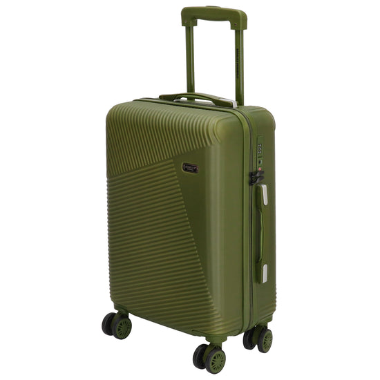 Reisetrolley|Bordgepäck 4-Rad 55cm in Olivgrün aus ABS - leder-accessoires.com