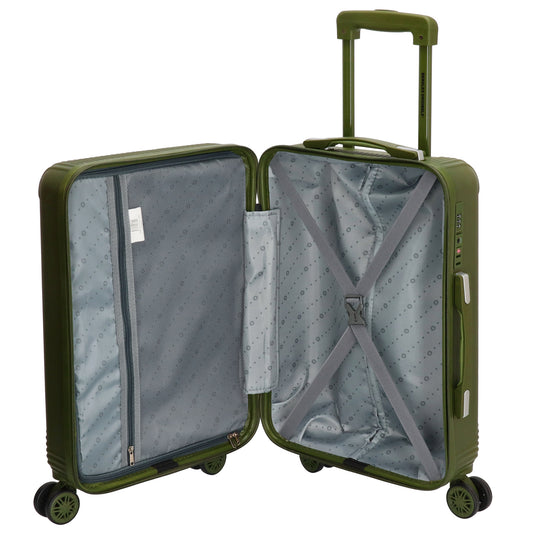 Reisetrolley|Bordgepäck 4-Rad 55cm in Olivgrün aus ABS - leder-accessoires.com