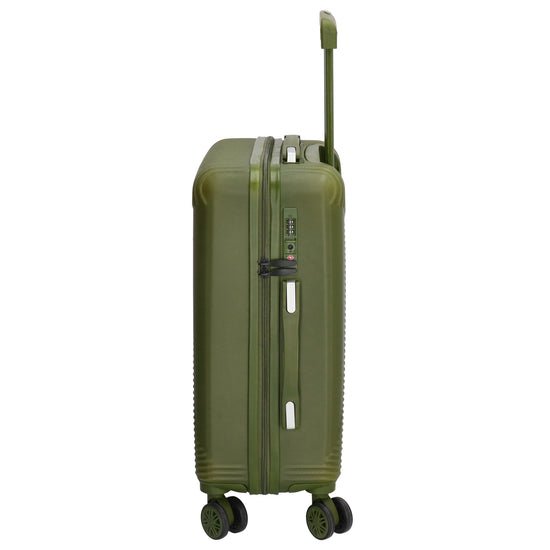 Reisetrolley|Bordgepäck 4-Rad 55cm in Olivgrün aus ABS - leder-accessoires.com