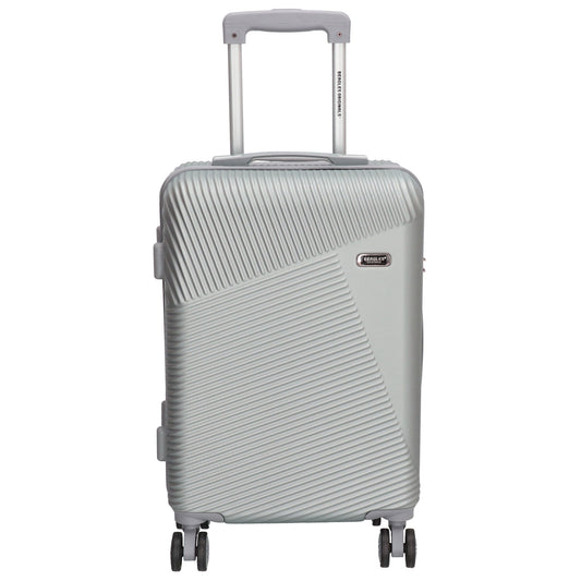 Reisetrolley|Bordgepäck 4-Rad 55cm in Silber aus ABS