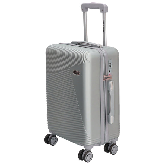 Reisetrolley|Bordgepäck 4-Rad 55cm in Silber aus ABS - leder-accessoires.com