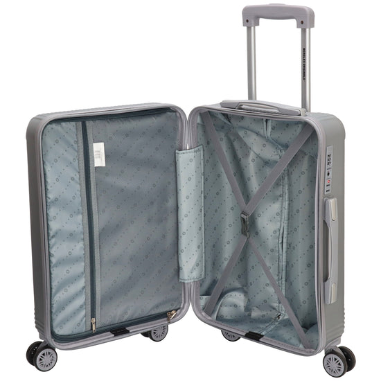 Reisetrolley|Bordgepäck 4-Rad 55cm in Silber aus ABS - leder-accessoires.com