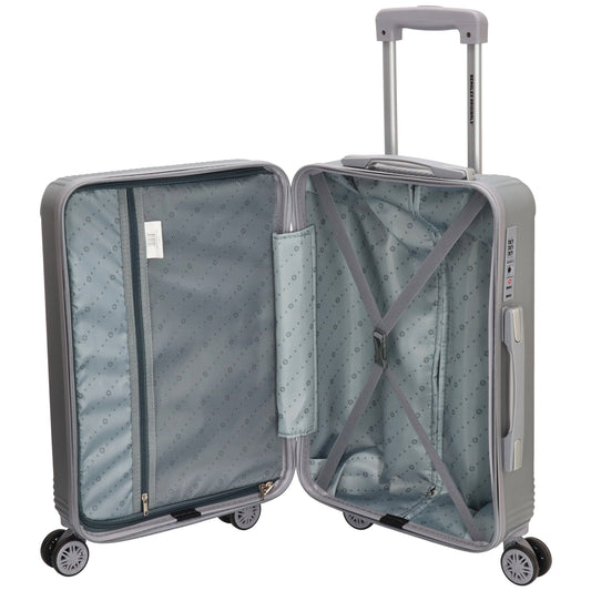 Reisetrolley|Bordgepäck 4-Rad 55cm in Silber aus ABS