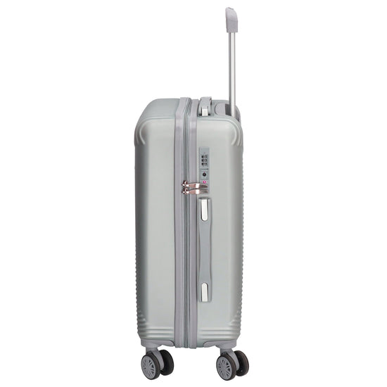 Reisetrolley|Bordgepäck 4-Rad 55cm in Silber aus ABS - leder-accessoires.com