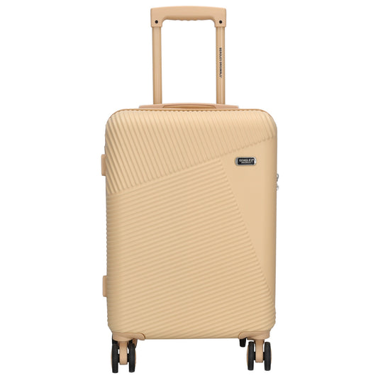 Reisetrolley|Bordgepäck 4-Rad 55cm in Champagner aus ABS - leder-accessoires.com