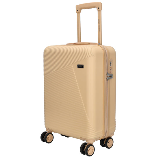 Reisetrolley|Bordgepäck 4-Rad 55cm in Champagner aus ABS - leder-accessoires.com