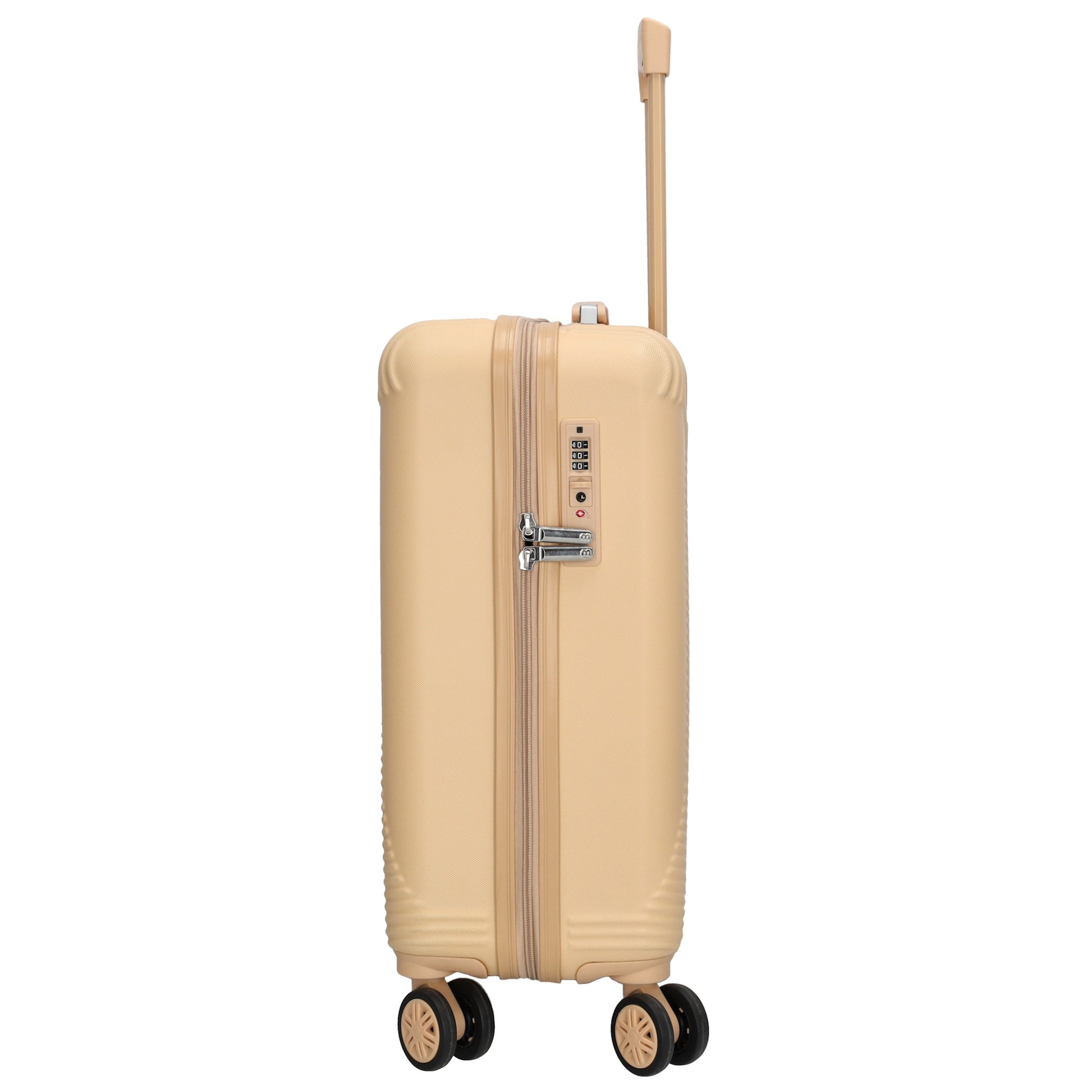 Reisetrolley|Bordgepäck 4-Rad 55cm in Champagner aus ABS - leder-accessoires.com