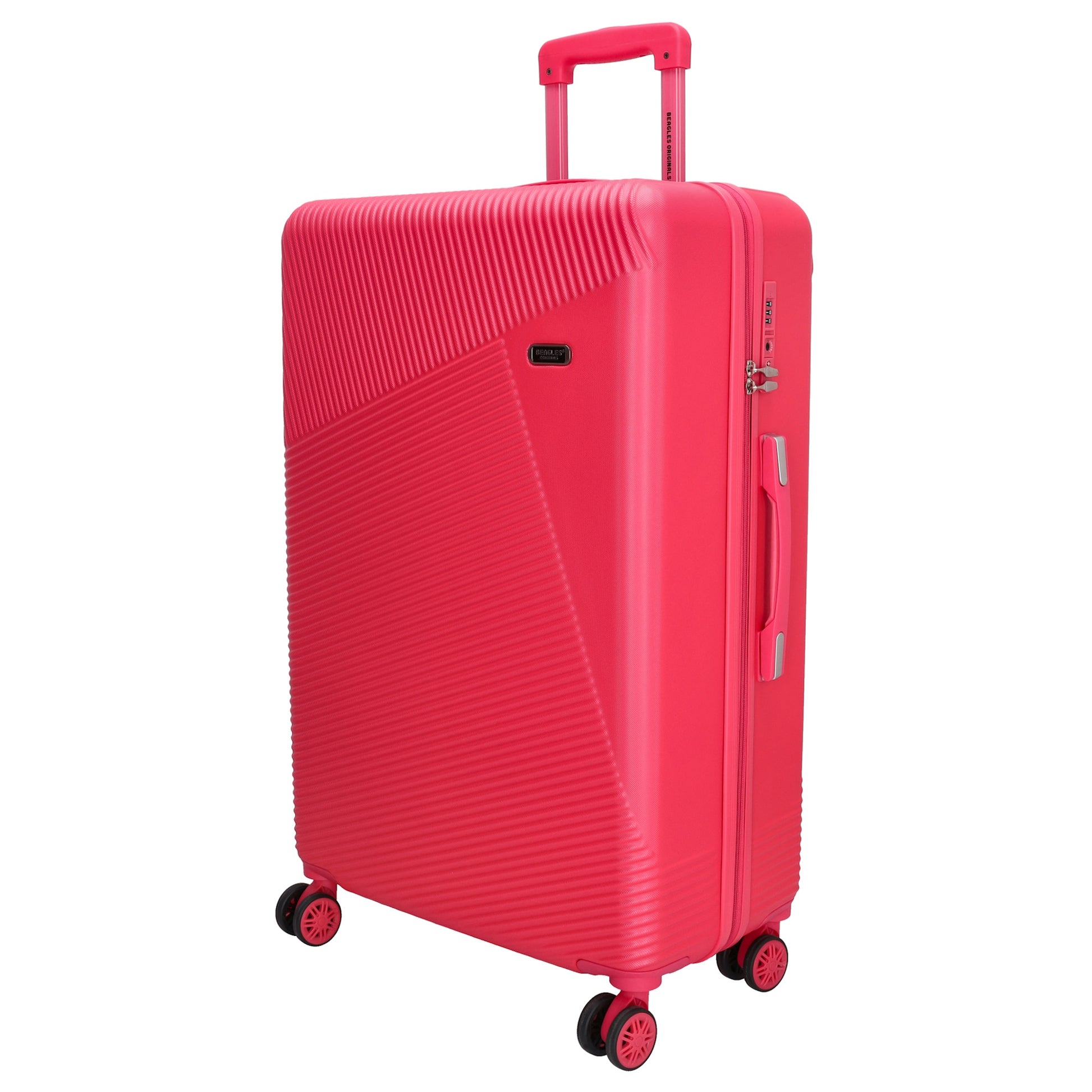 Reisetrolley-Set in Pink mit 4-Rad aus ABS - leder-accessoires.com