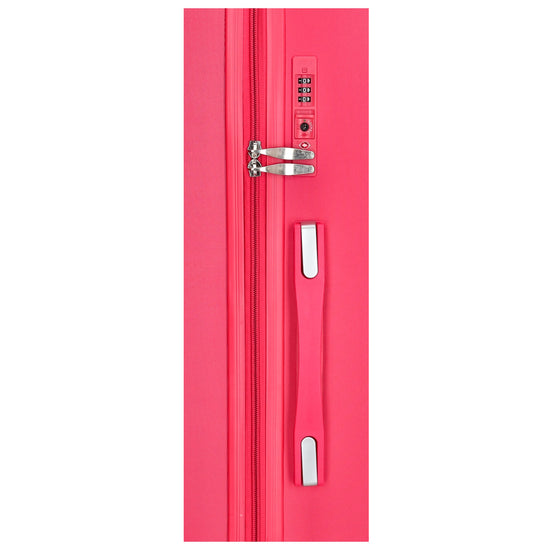 Reisetrolley-Set in Pink mit 4-Rad aus ABS - leder-accessoires.com
