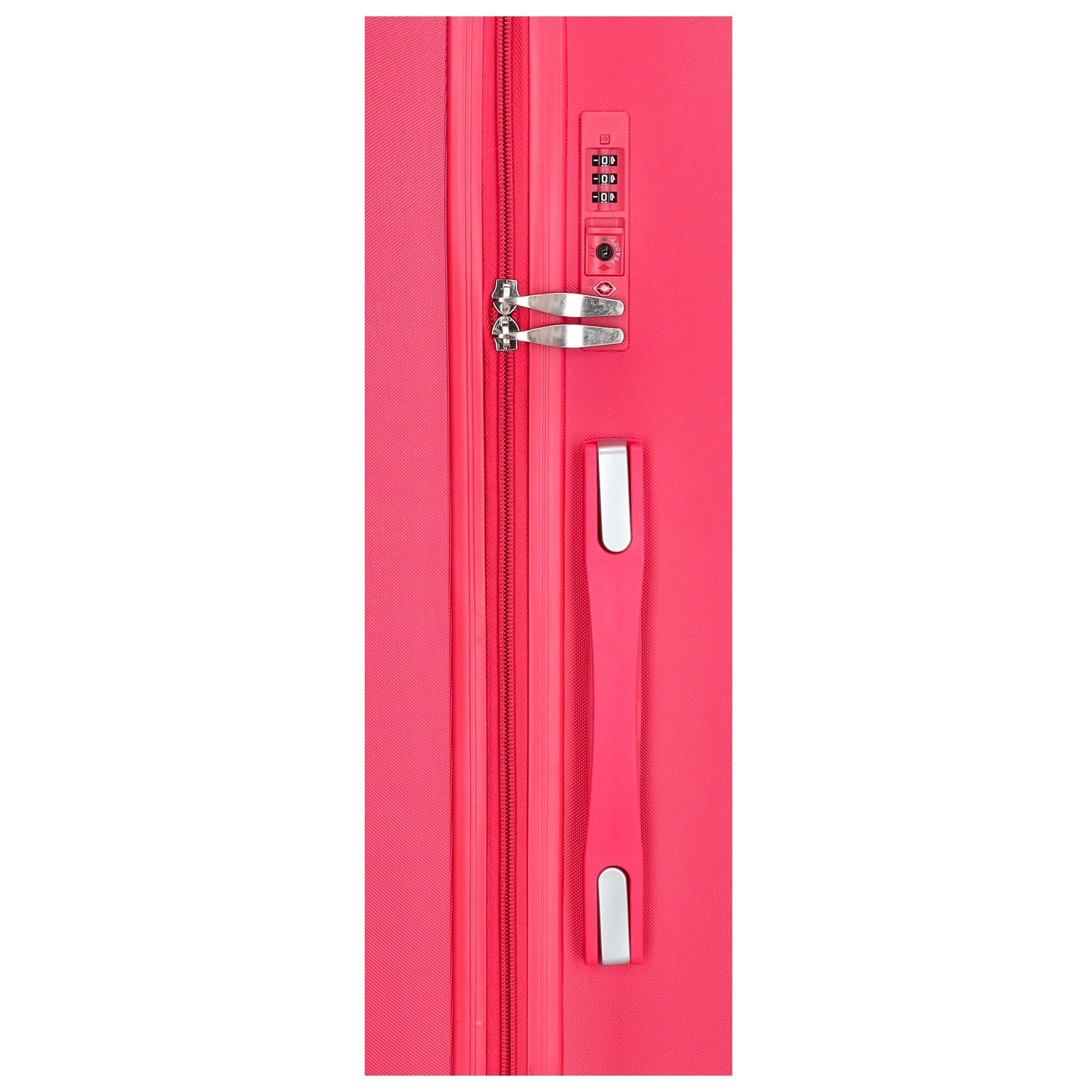 Reisetrolley-Set in Pink mit 4-Rad aus ABS - leder-accessoires.com