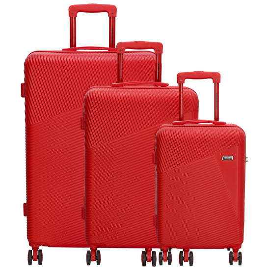 Reisetrolley-Set in Rot mit 4-Rad aus ABS - leder-accessoires.com