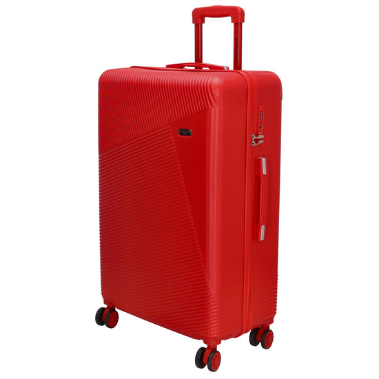 Reisetrolley-Set in Rot mit 4-Rad aus ABS - leder-accessoires.com