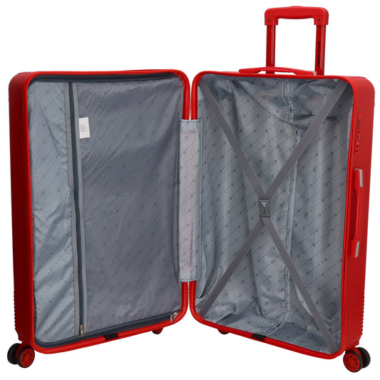 Reisetrolley-Set in Rot mit 4-Rad aus ABS - leder-accessoires.com