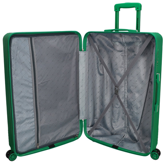 Reisetrolley-Set in Grün mit 4-Rad aus ABS - leder-accessoires.com