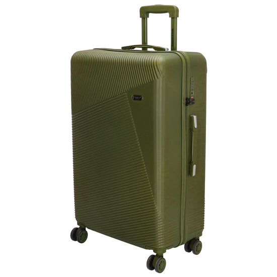 Reisetrolley-Set in Olivgrün mit 4-Rad aus ABS - leder-accessoires.com