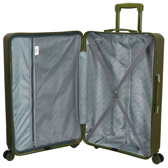 Reisetrolley-Set in Olivgrün mit 4-Rad aus ABS - leder-accessoires.com