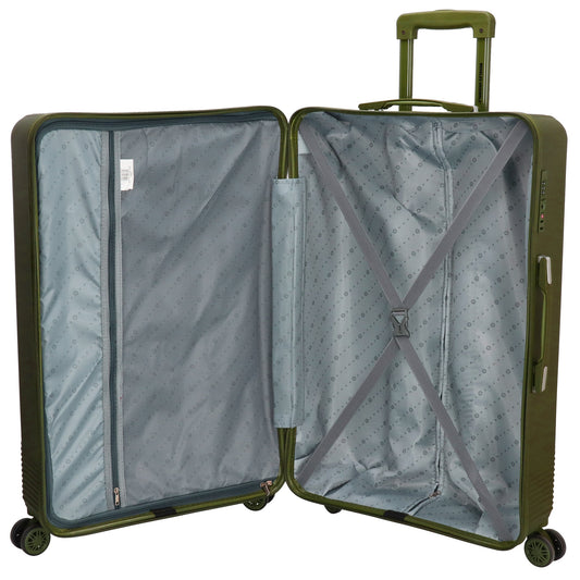 Reisetrolley-Set in Olivgrün mit 4-Rad aus ABS - leder-accessoires.com