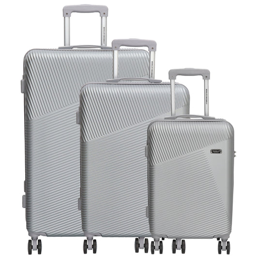 Reisetrolley-Set in Silber mit 4-Rad aus ABS