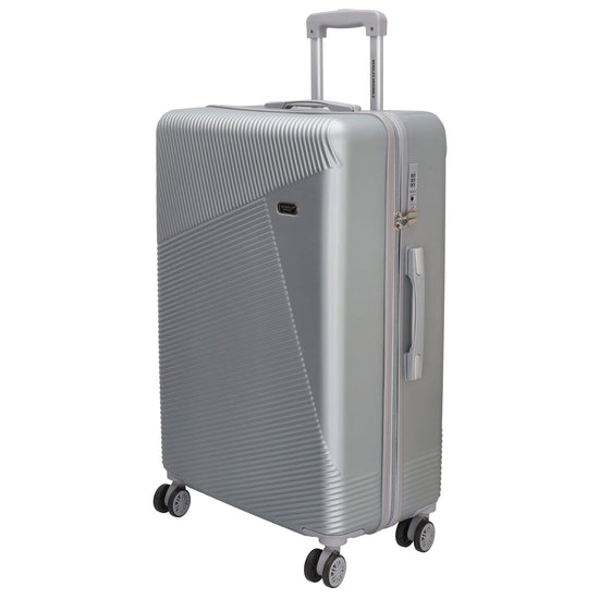 Reisetrolley-Set in Silber mit 4-Rad aus ABS - leder-accessoires.com